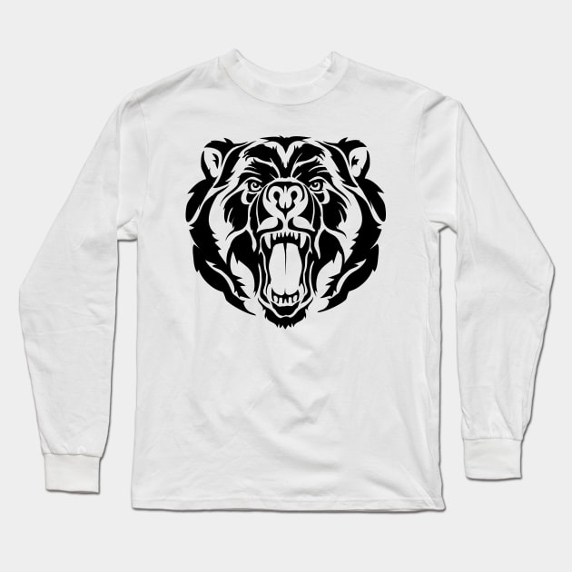 Bear Head Long Sleeve T-Shirt by Kopirin